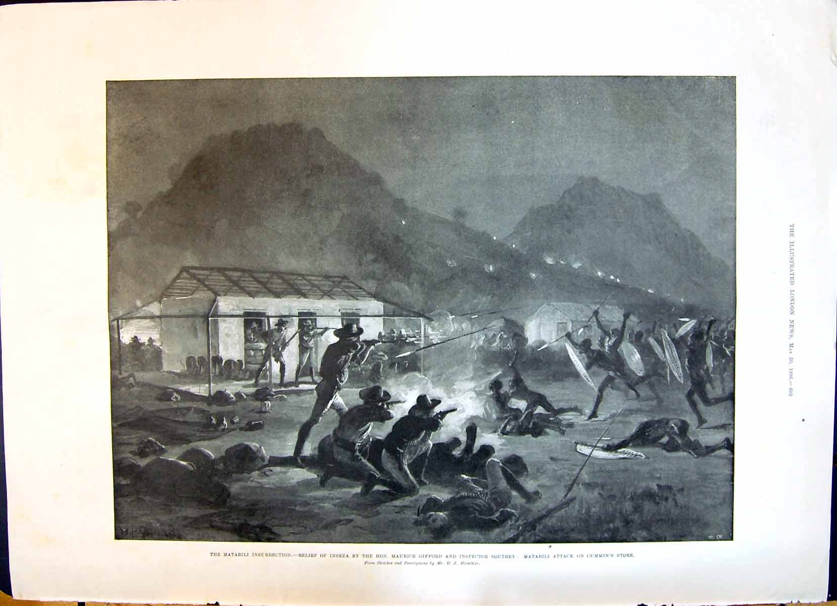 Old 1896 Matabili Insurrection Inseza Maurice Gifford Southey Cummin Victorian