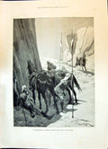 Old Print 1896 Riderless Horse War Siers Mountains Ladies Fashion Muslin 19th