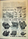 Antique Old Print 1896 Fisher Strand Bag Maker Boulton Paul Norwich Carter 19th