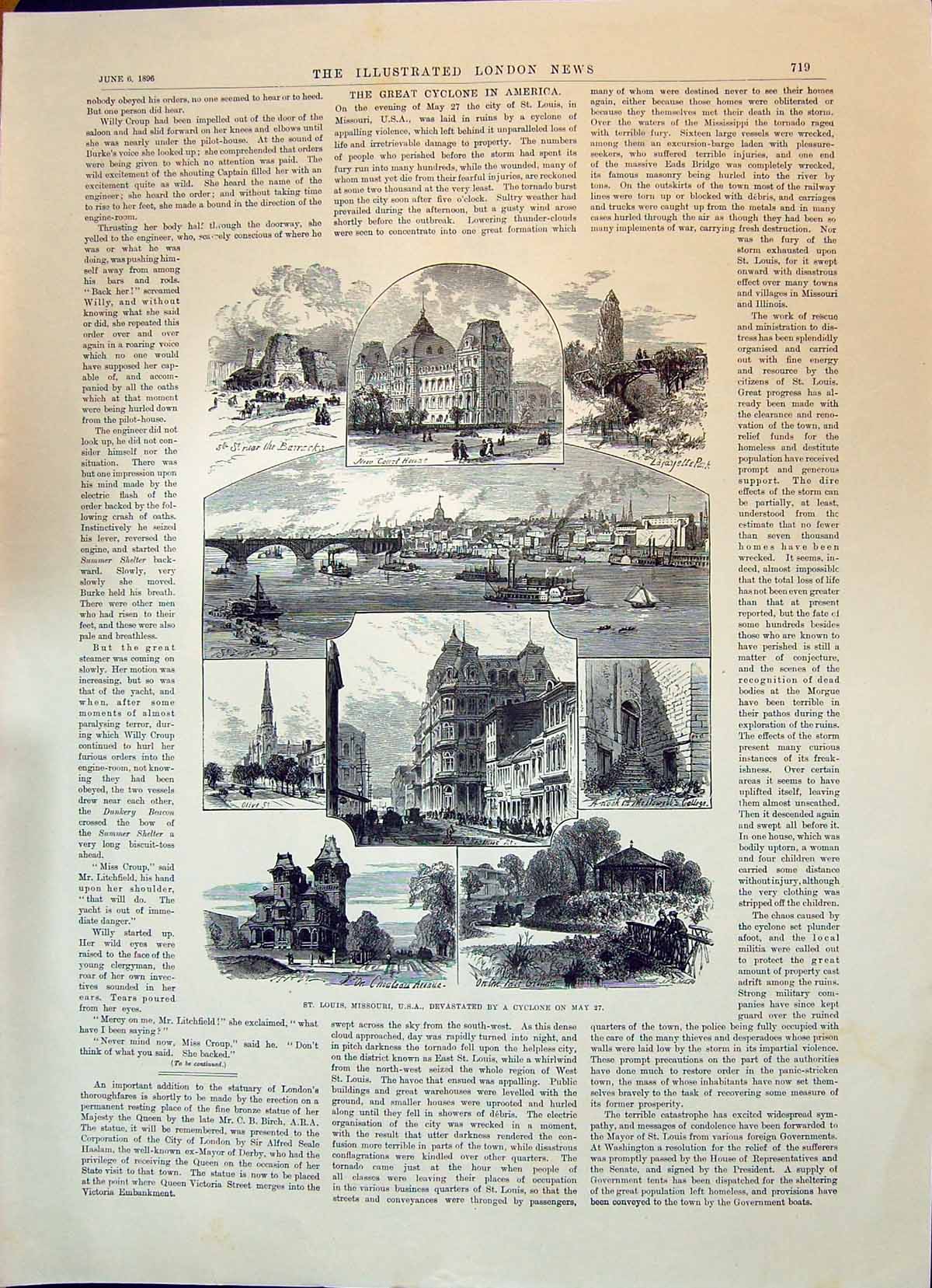 Old 1896 St. Louis Missouri Dowell'S College Court America Matabili F Victorian