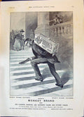 Original Old Antique Print 1896 Advertisement Brooke'S Monkey Brand Soap 19th
