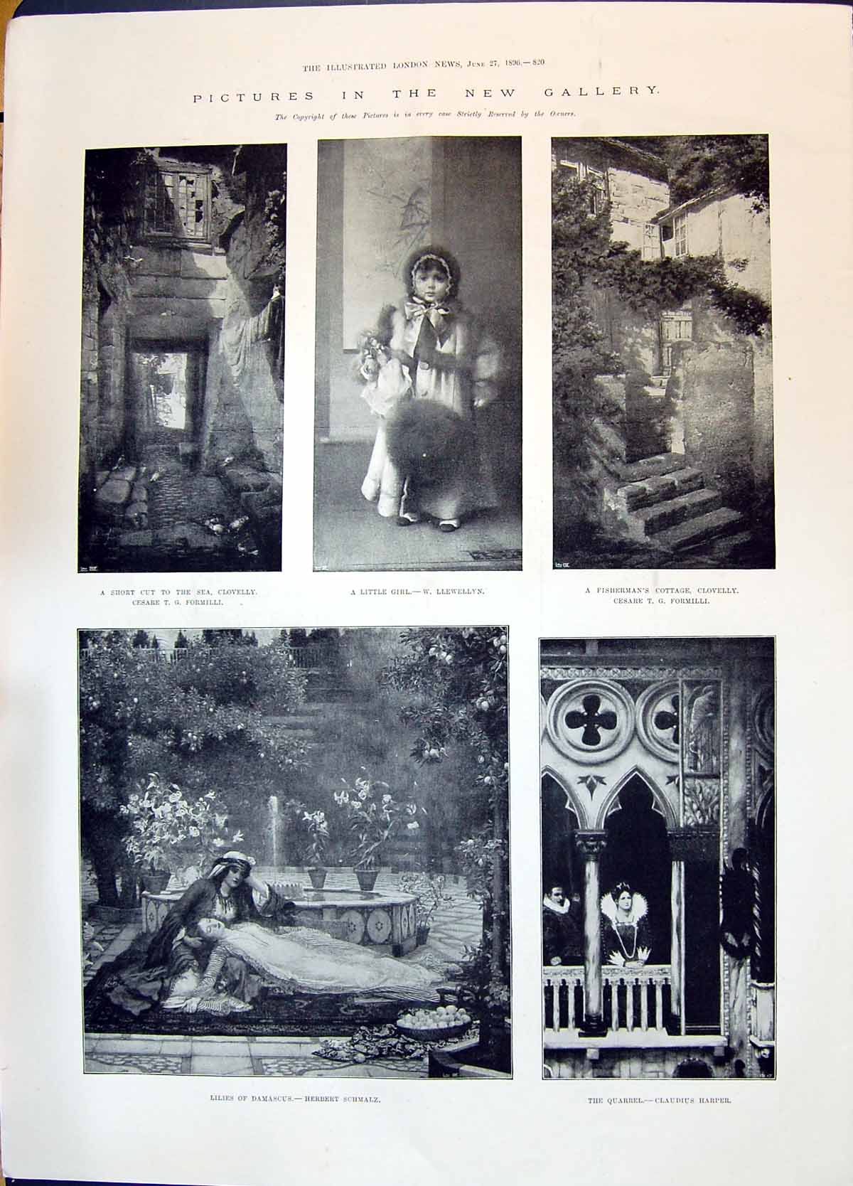 Old 1896 Pictures Art Gallery Fisherman Cottage Claudius Harper Damas Victorian