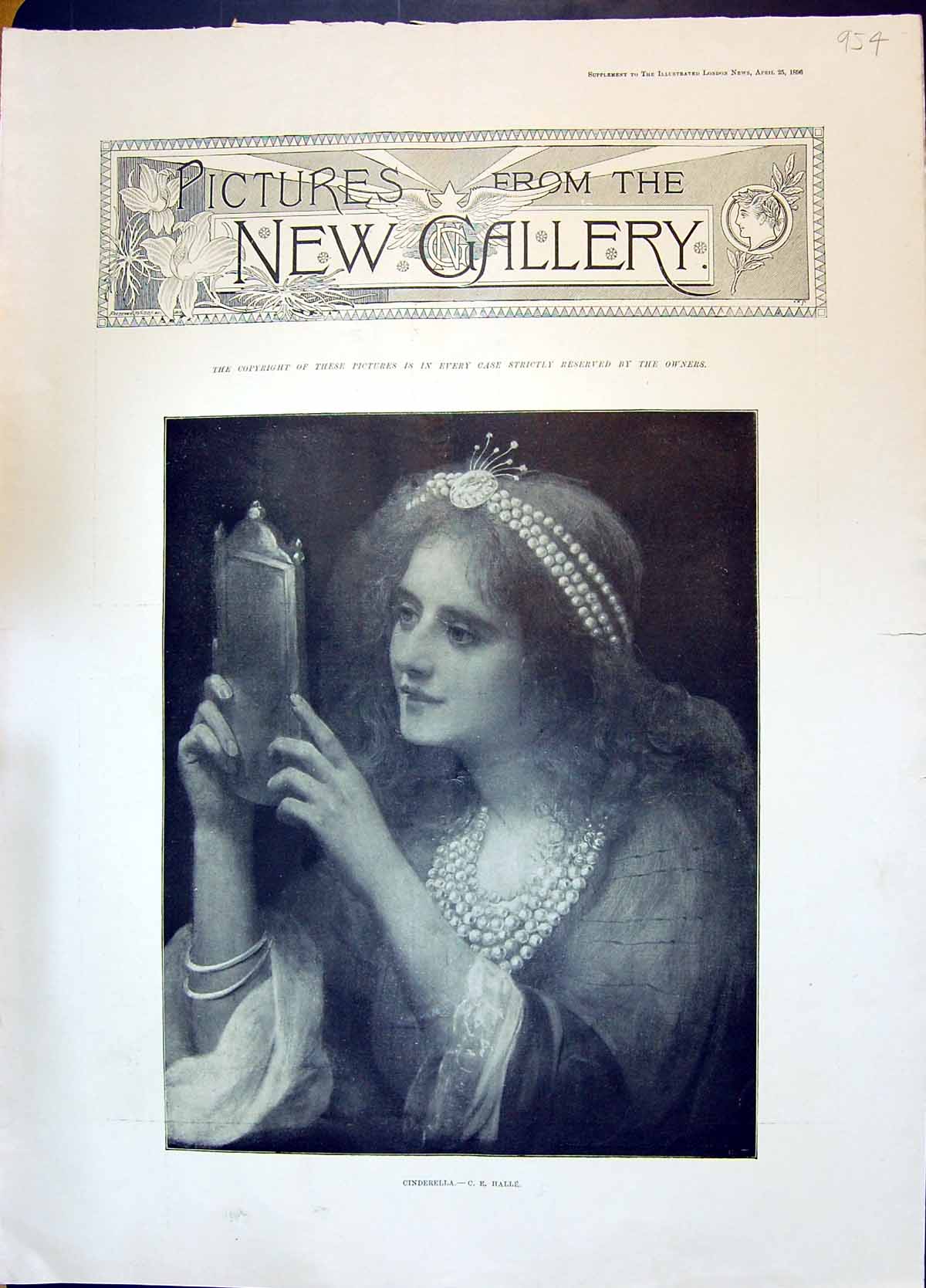 Old 1896 Art Gallery Cinderella Halle Beatrice Ave Stella Burne-Jones Victorian