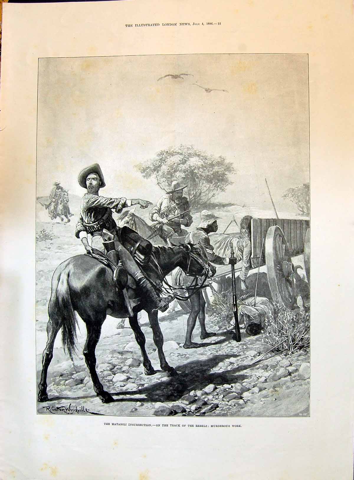 Old 1896 Matabili Insurrection Tracking Rebels Walker Hedges Costume Victorian