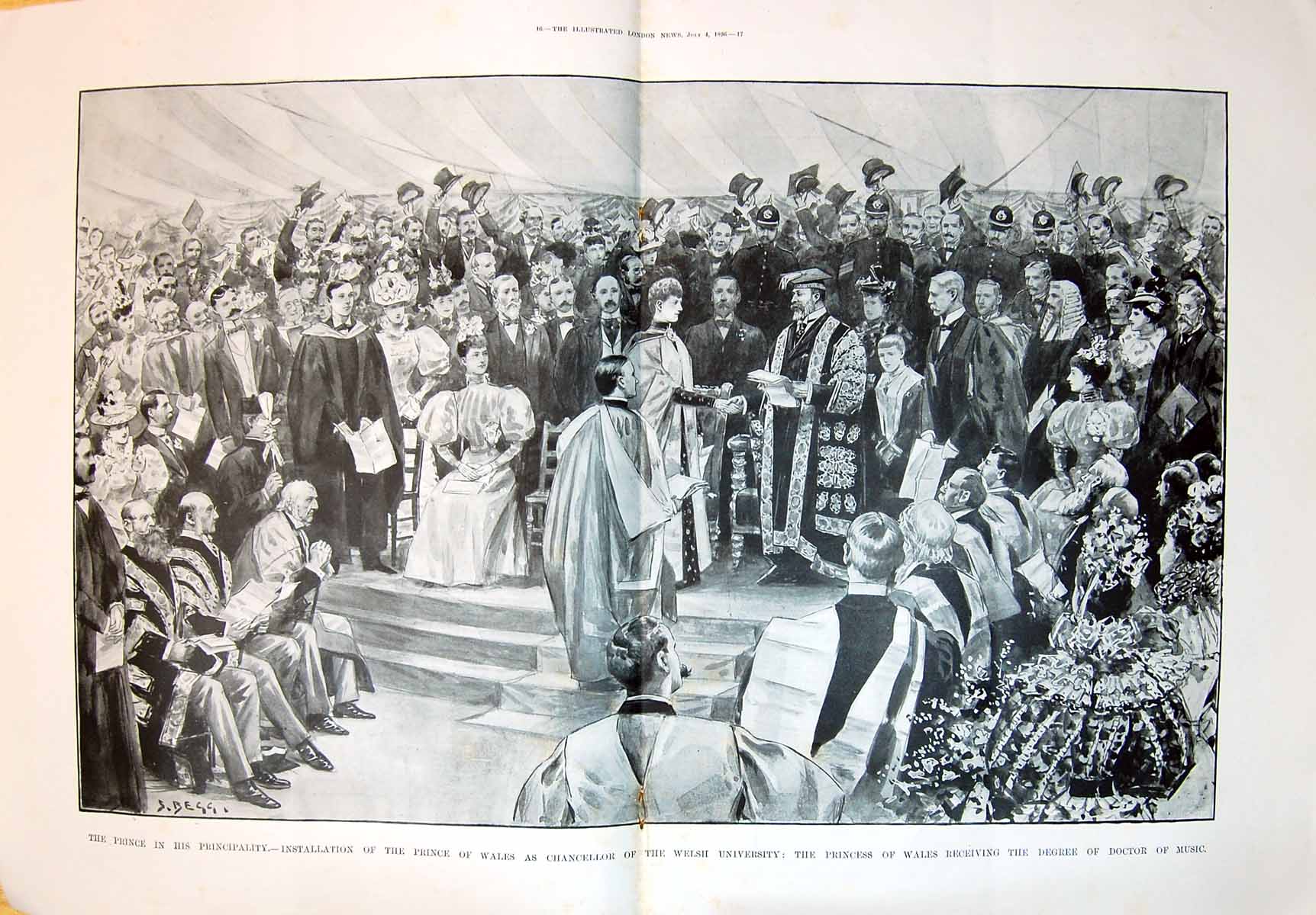 Old 1896 Installation Prince Wales Chancellor Welsh University Degree 0 19th