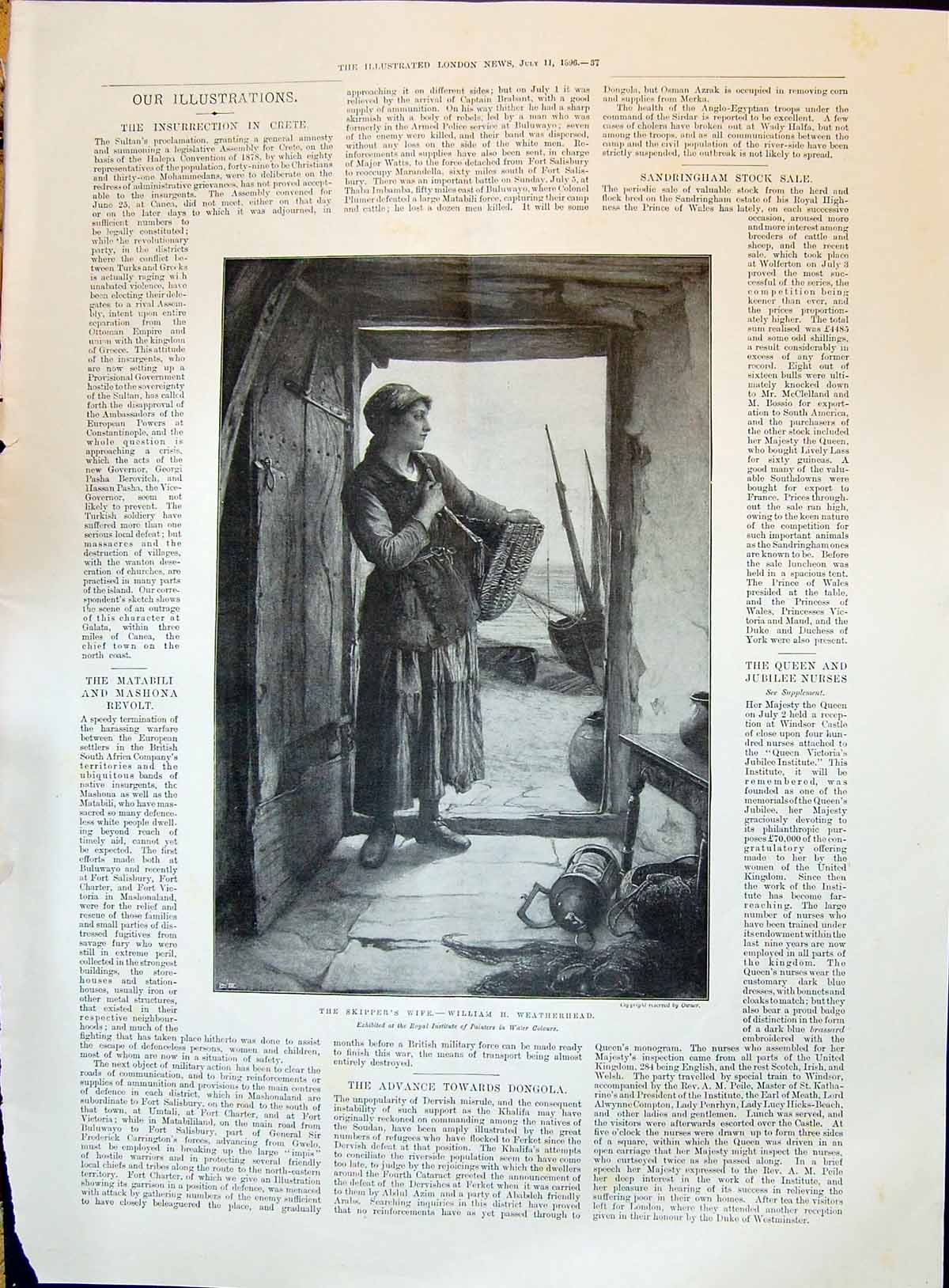 Old 1896 Fishing Skippers Wife Weatherhead John Pender Nausicaa Ulyss Victorian