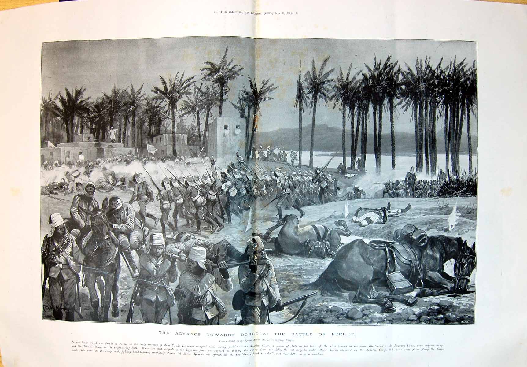 Old 1896 War Advance Dongola Battle Ferket Dervishes Jachlin Camp Sol 0 19th