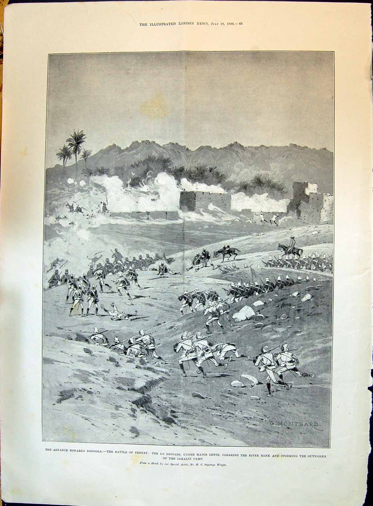 Old 1896 Dongola Battle Ferket Lewis Jahalin War Matabililand Grey Me Victorian