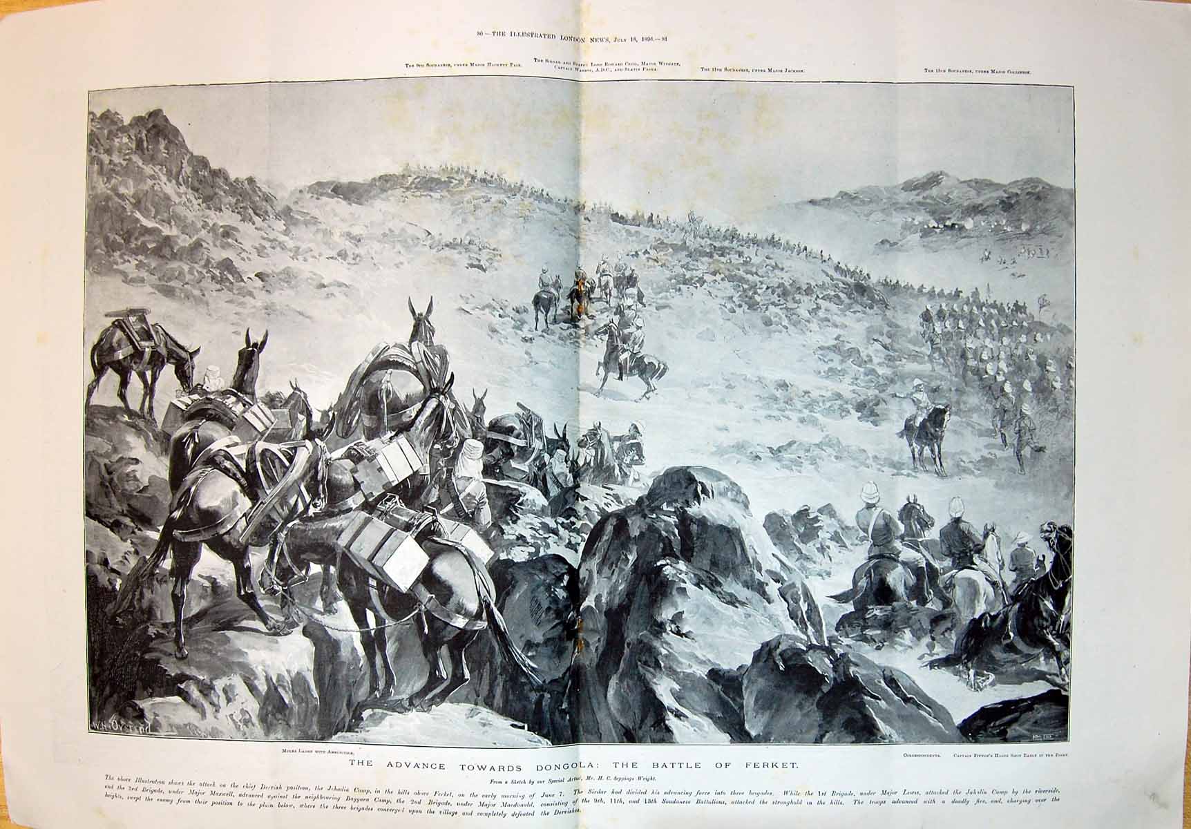 Old 1896 War Advance Dongola Battle Ferket Captain Fitton Horse Jacks 0 19th