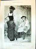 Old 1896 Lady Talking Villager Farm House King Luncheon Car Caledonia Victorian