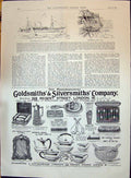 Antique Print 1896 Union Company Steam Ship Scot Gsmith Silversmith Company