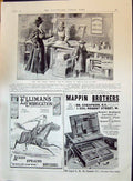 Antique Print 1896 Ellimans Mappin Brothers Colmans Starch Shopping Roses'S