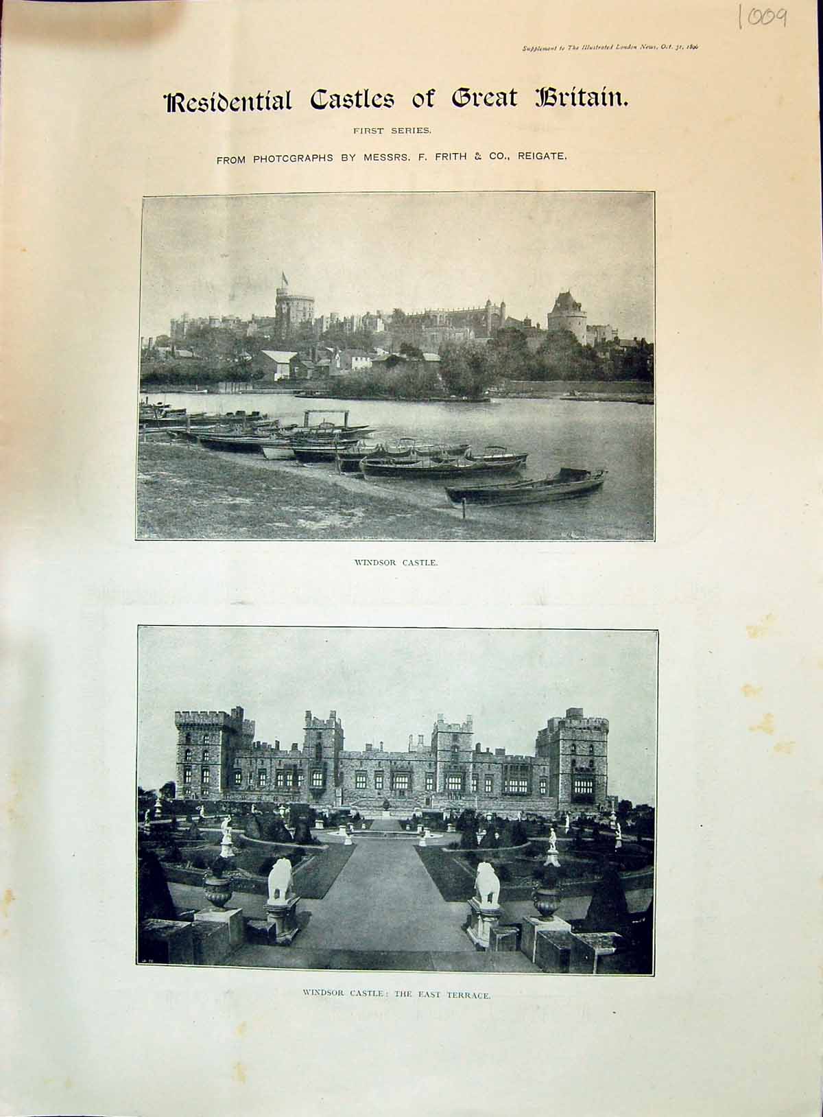 Old 1896 Windsor Castle Sherborne Wingfield-Digby Eastnor Herefordshi 19th