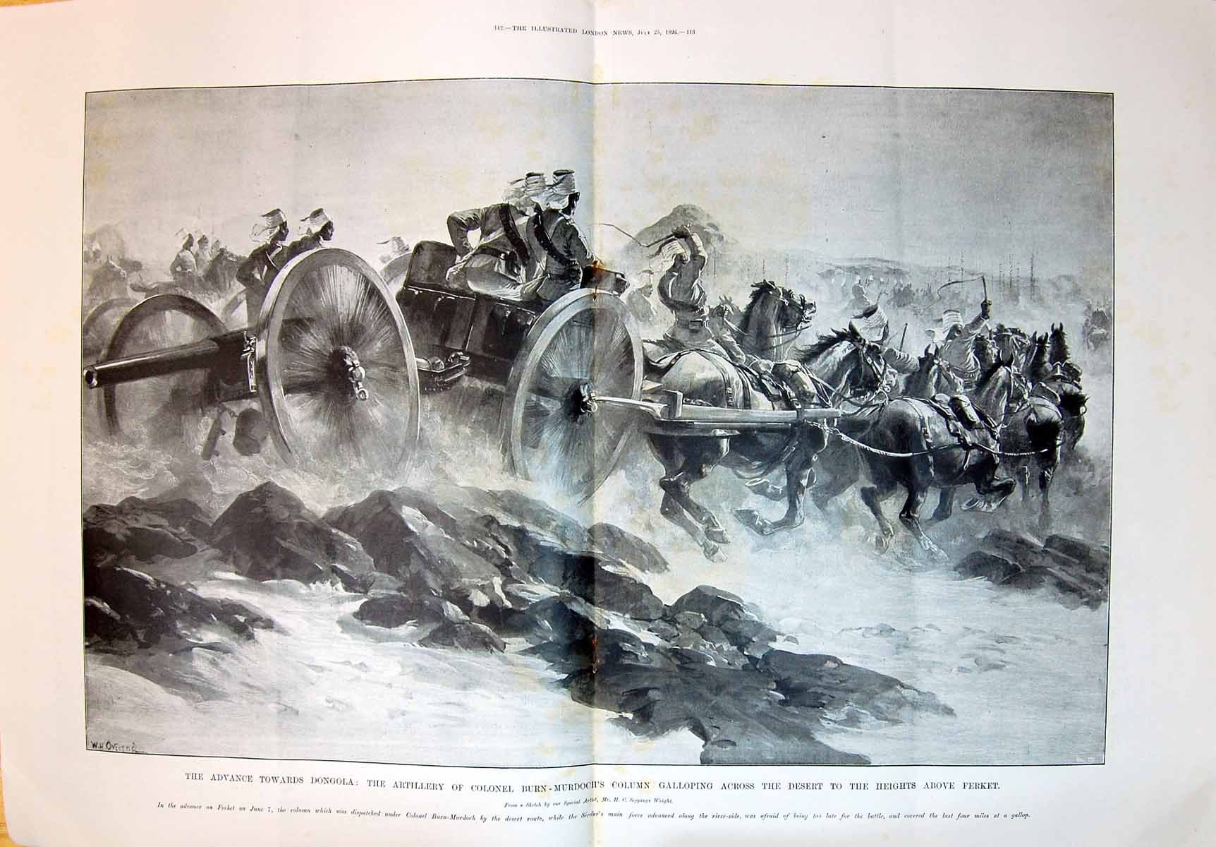 Old 1896 War Advance Dongola Artillery Colonel Burns-Murdoch Desert H 19th