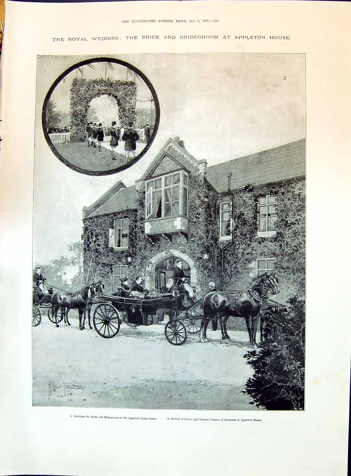 Old 1896 Royal Wedding Appleton House Prince Charles Denmark Randles Victorian