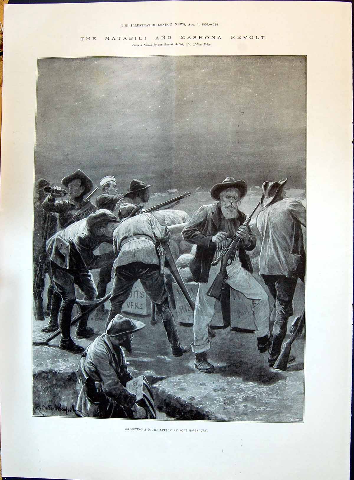 Old 1896 Matabili Mashona War Fort Salisbury Navy Ships Ficers Steam Victorian