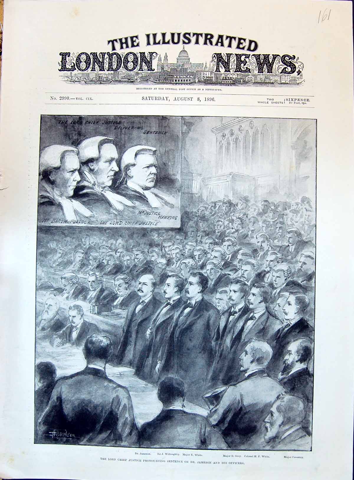 Old 1896 Lord Chief Justice Jameson White Grey Coventry Willoughby Co Victorian