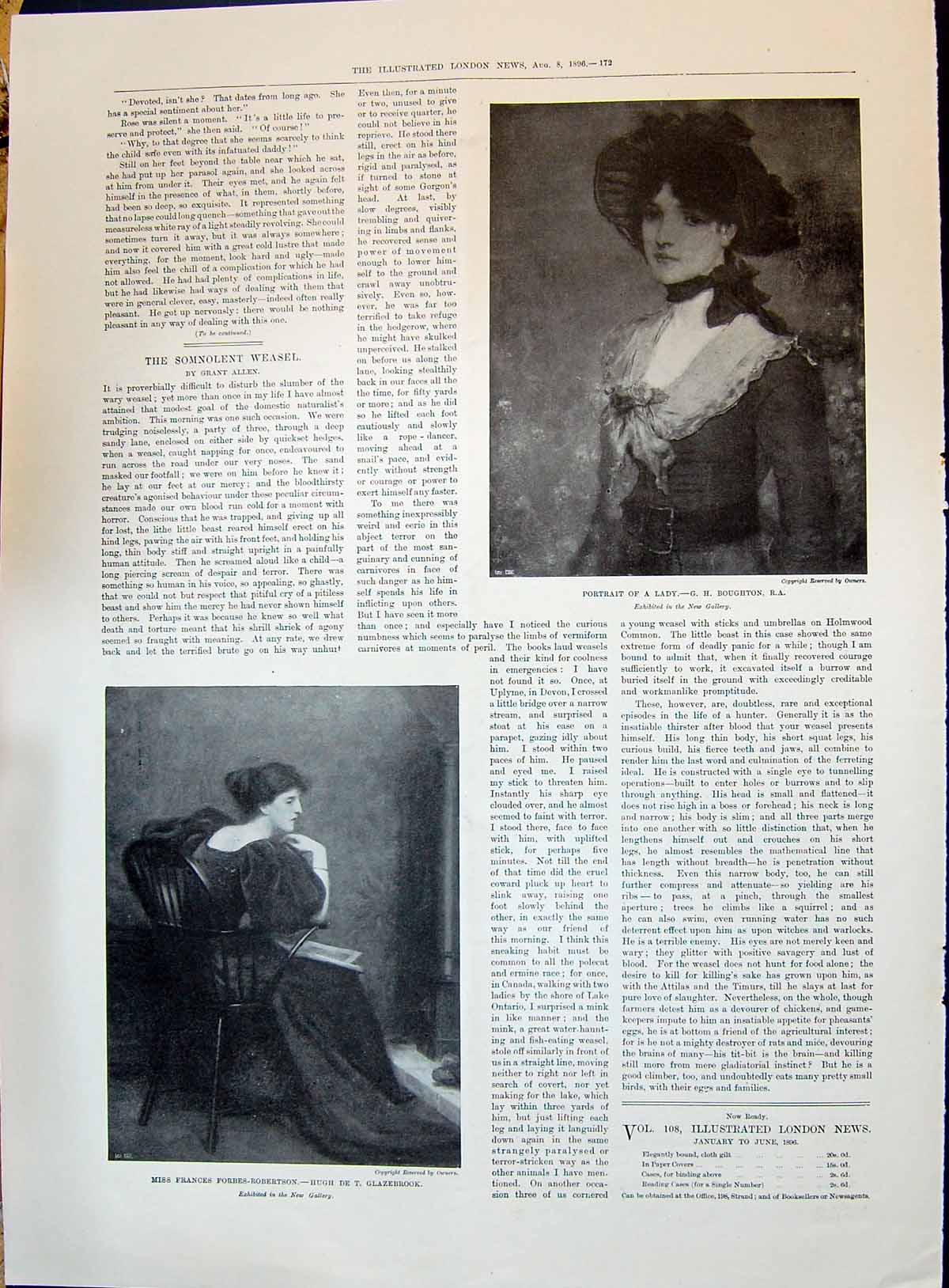 Antique Print 1896 Lady Boughton Frances Forbes-Robertson Romanc Man Waving
