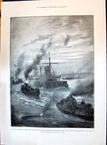 Old 1896 War Torpedo Action Thetis Seagull Barry Hindu Mohammedan Pat Victorian