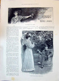 Old 1896 Story Illustration Other House Henry James Man Lady Umbrella Victorian
