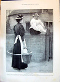 Old 1896 Country Girl Milk Buckets Talking House Wall Dongola War Cho Victorian