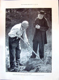 Original Old Antique Print 1896 Country Notes William Master Men Agriculture