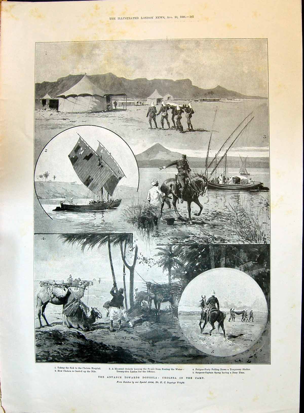 Old 1896 Dongola Cholera Camp Hospital Surgeon-Captain Spong Children Victorian