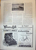 Old 1896 Steam Ship Sussex Wilson Gill Columbia Bicycles Vigor Baker Victorian