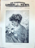 Old 1896 Beautiful Woman Spirit Summer Perfumes Flowers Prescott-Davi Victorian