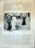 Antique Print 1896 Ladies Man Garden House Dongola Advance River Nile Boats