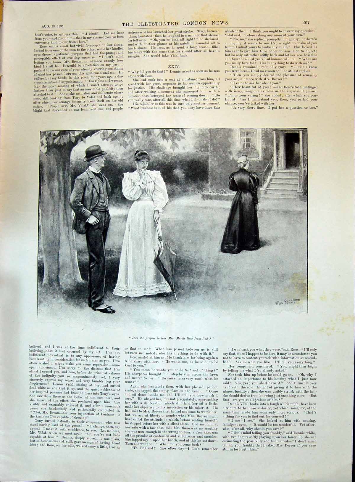 Antique Print 1896 Ladies Man Garden House Dongola Advance River Nile Boats