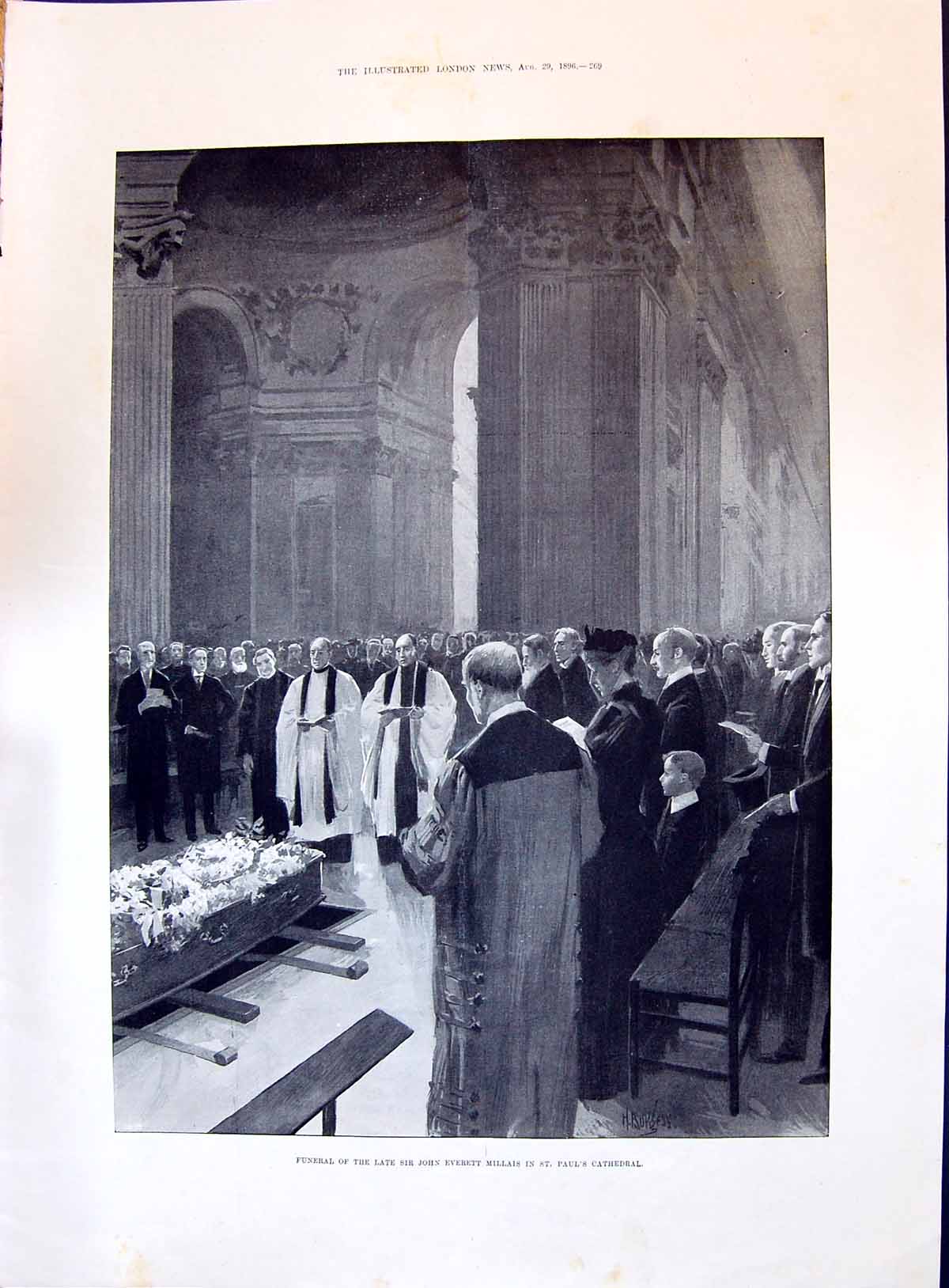 Old 1896 Funeral John Everett Millais Paul'S Cathedral Dongola Prison Victorian