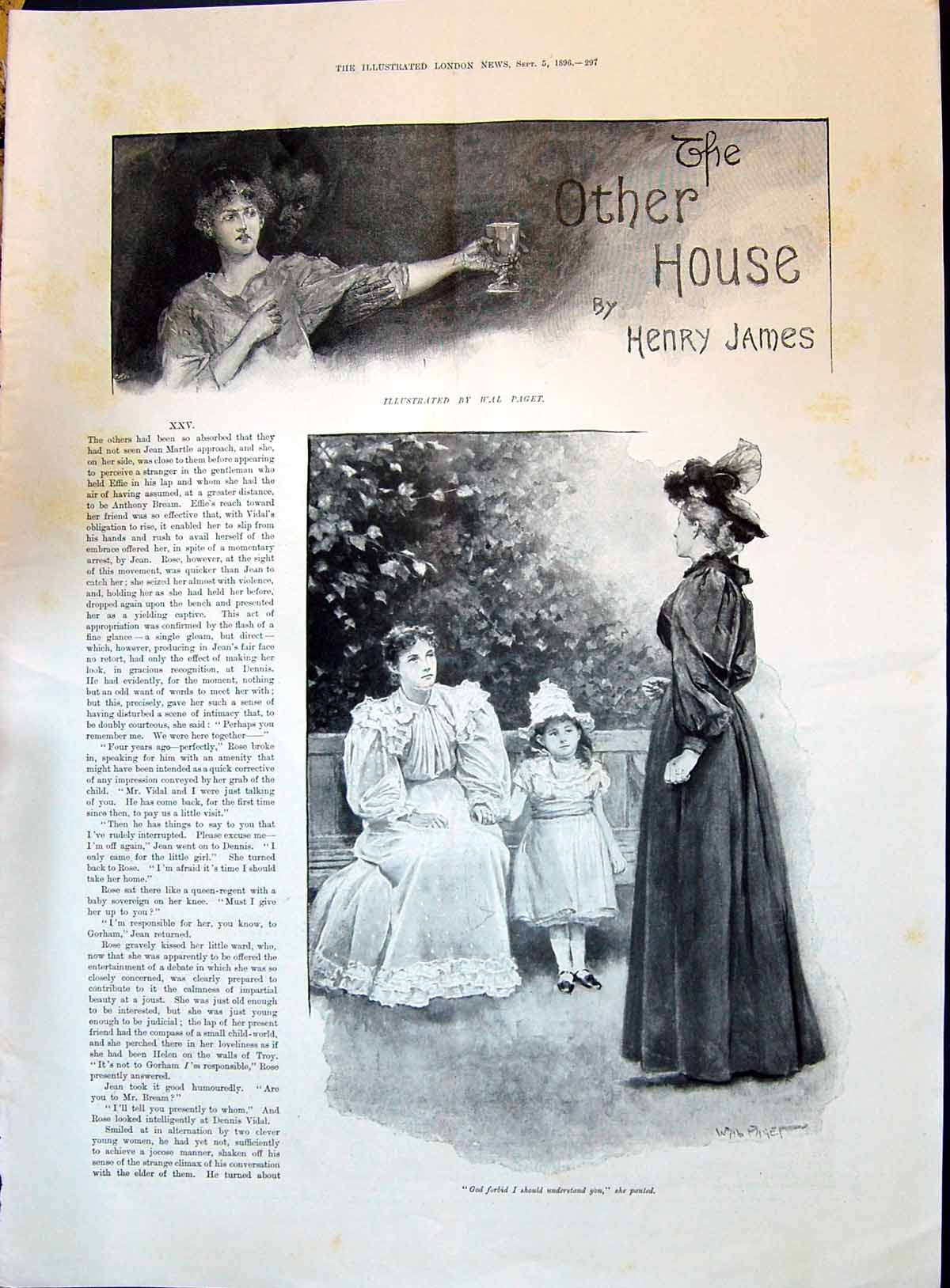 Old 1896 Story Illustration Other House Henry James Mother Children G Victorian
