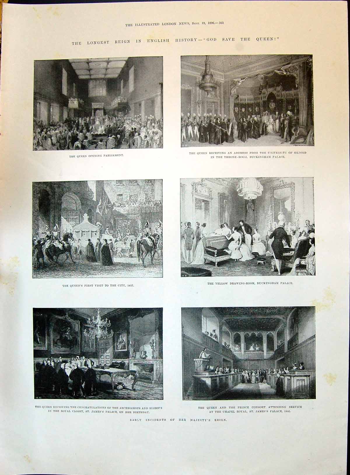 Old 1896 Queen Victoria Kent Parliament Buckingham Palace James'S Por Victorian