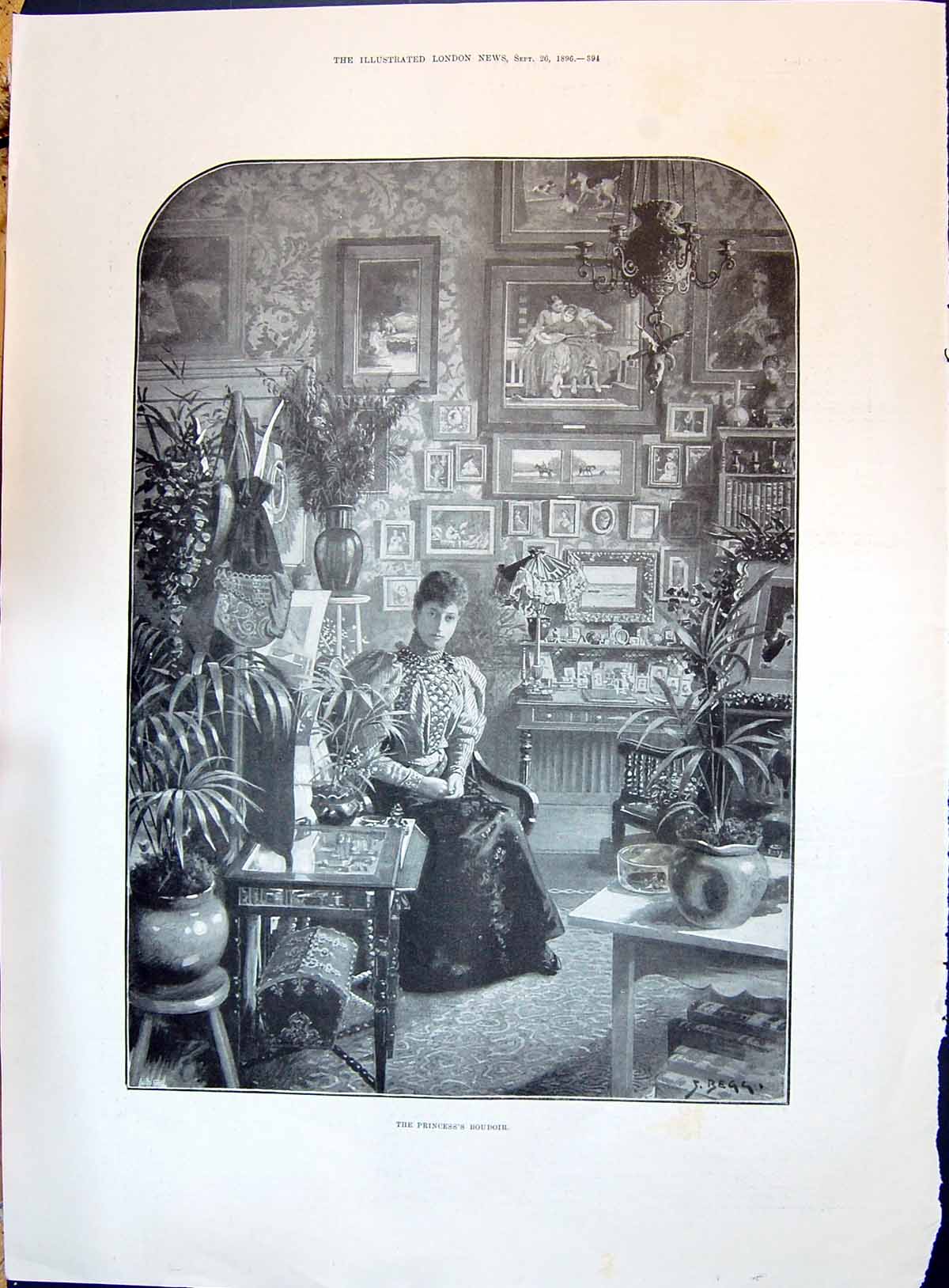 Old 1896 Princess Boudoir Royal Pictures Czar Denmark Smidstrup King Victorian