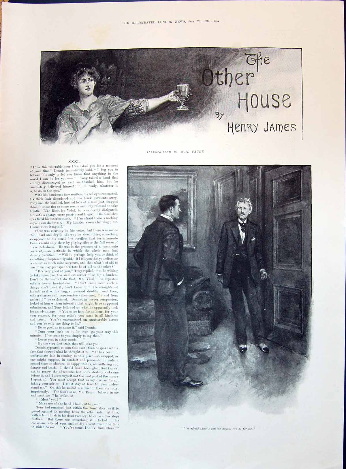 Old 1896 Story Illustration Other House Henry James Men House Meeting Victorian