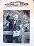Original Old Antique Print 1896 Turkish Crisis Mr Gladstone Speaking Liverpool