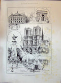 Old 1896 Paris Opera House Notre Dame Gambetta Mrs. Darwin Reed Molon Victorian
