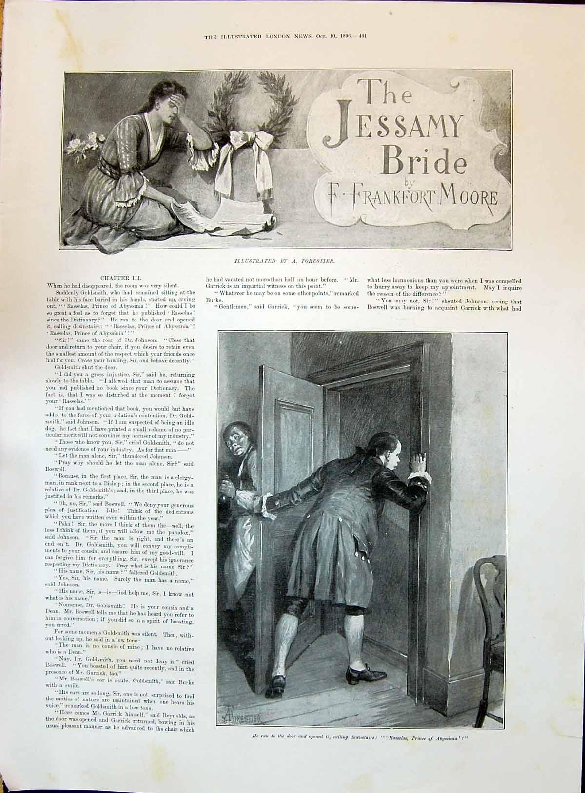 Old 1896 Story Illustration Jessamy Bride Frankfort Moore Man House D Victorian