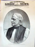 Antique Print 1896 Portrait Archbishop Canterbury Rev. Edward White Benson 19th