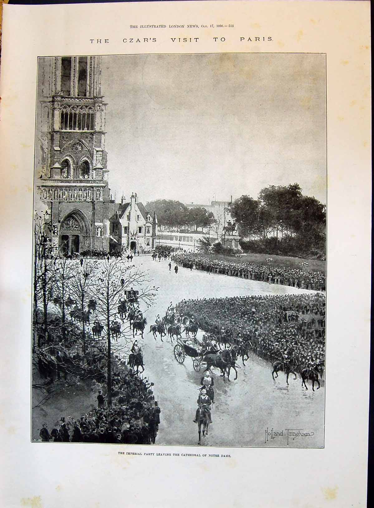 Old 1896 Czar Paris Cathedral Notre Dame St. Nicholas State Carriage Victorian