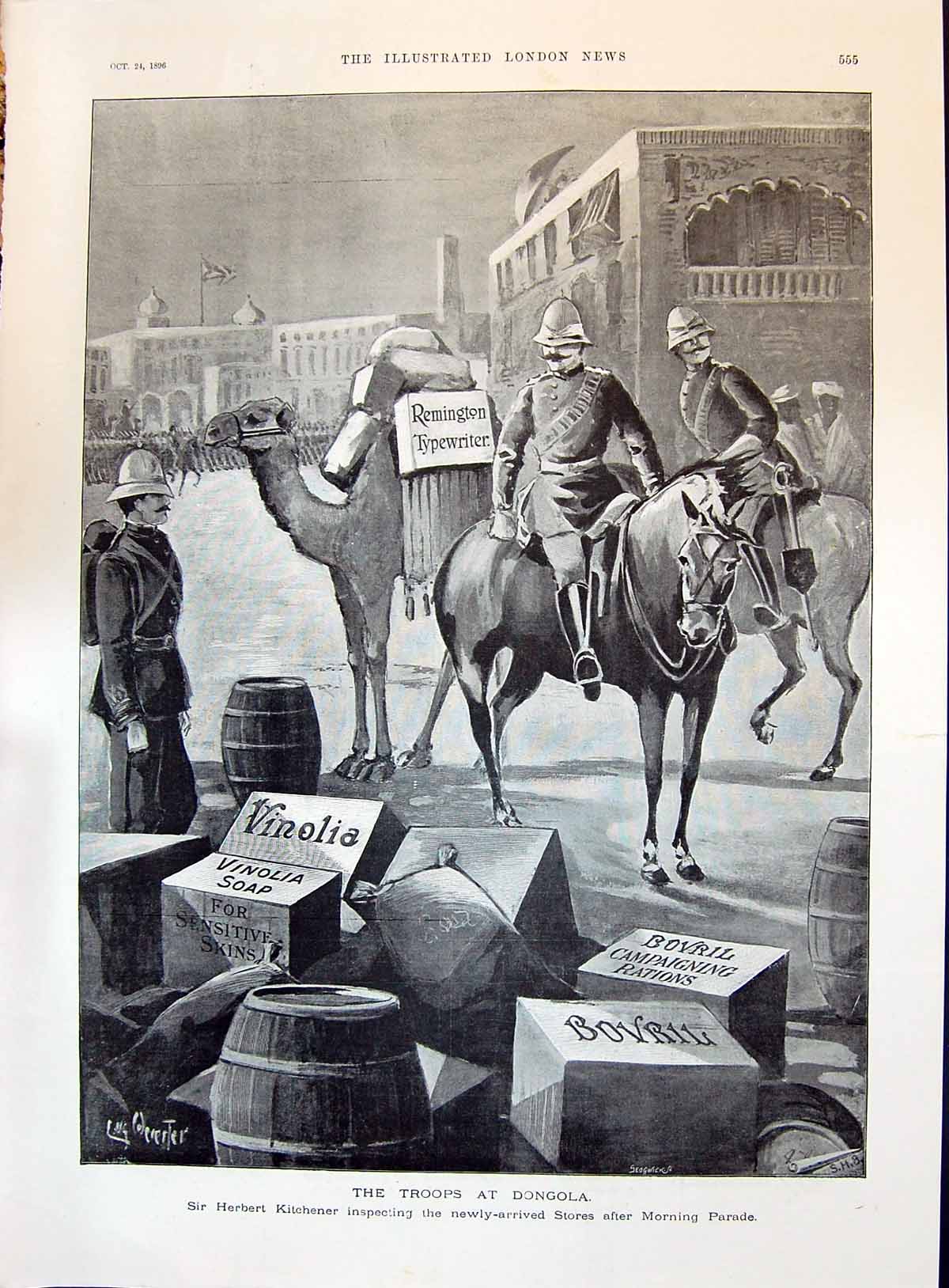Old 1896 War Troops Dongola Camels Horses Lord Kitchener Stores Vinol Victorian