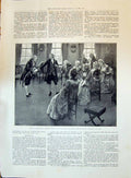 Original Old Antique Print 1896 Garrick Man Reading Story Audience Ladies Men