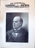 Old 1896 Portrait President United States America Major William Mckin Victorian