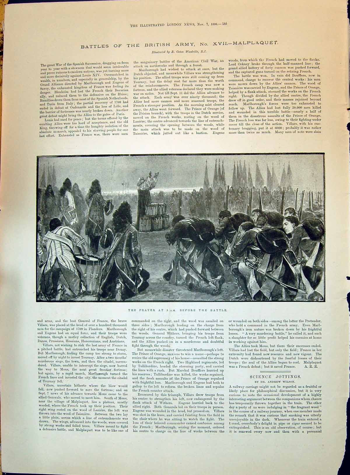 Old 1896 War Battle Prayer British Army Malplaquet Mandell Creighton Victorian