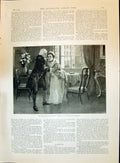 Old Antique Print 1896 Man Lady House Chair Table Window Scene Forestier 19th