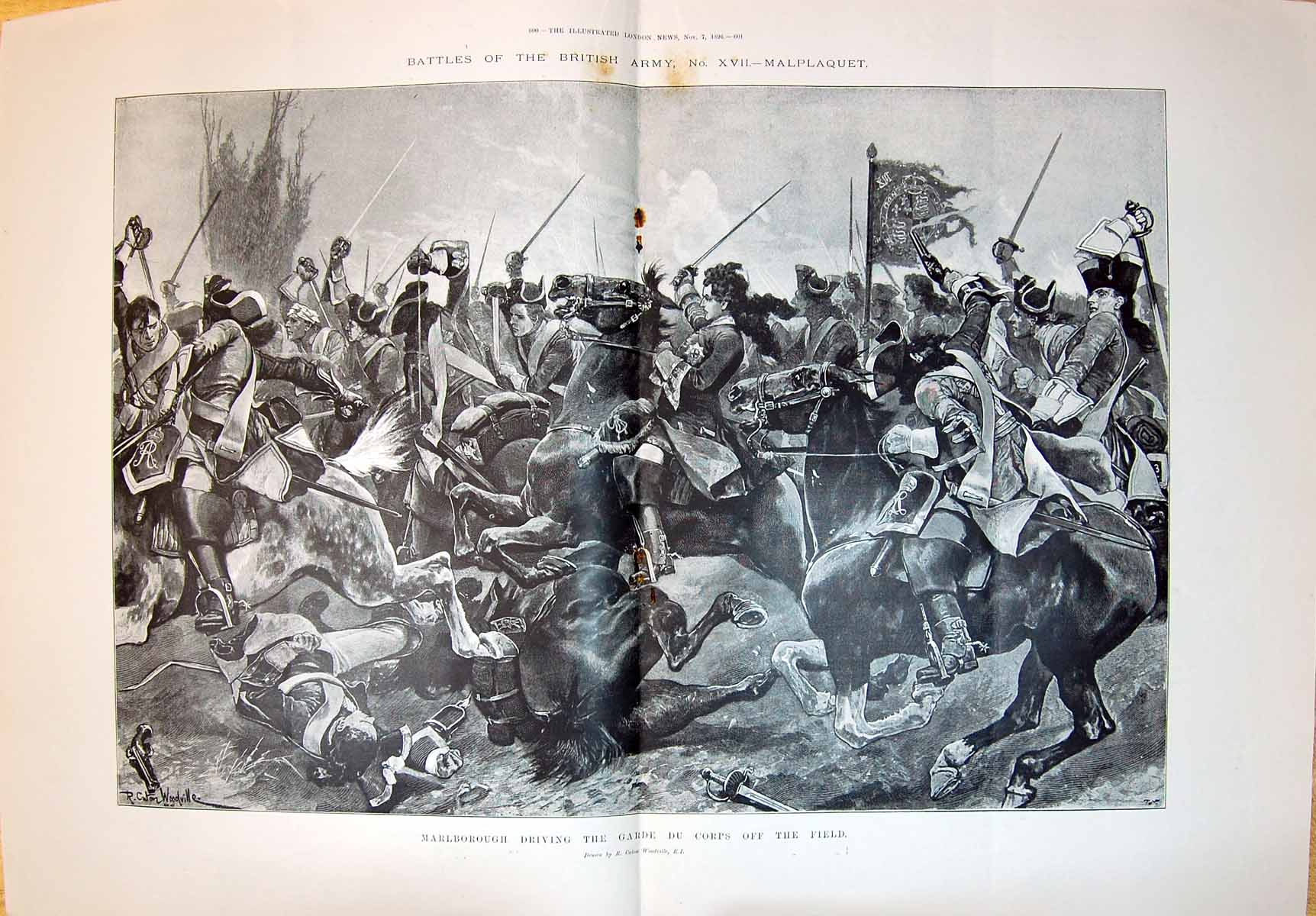 Old 1896 British Army Battles War Malplaquet Duke Marlborough Garde D 19th