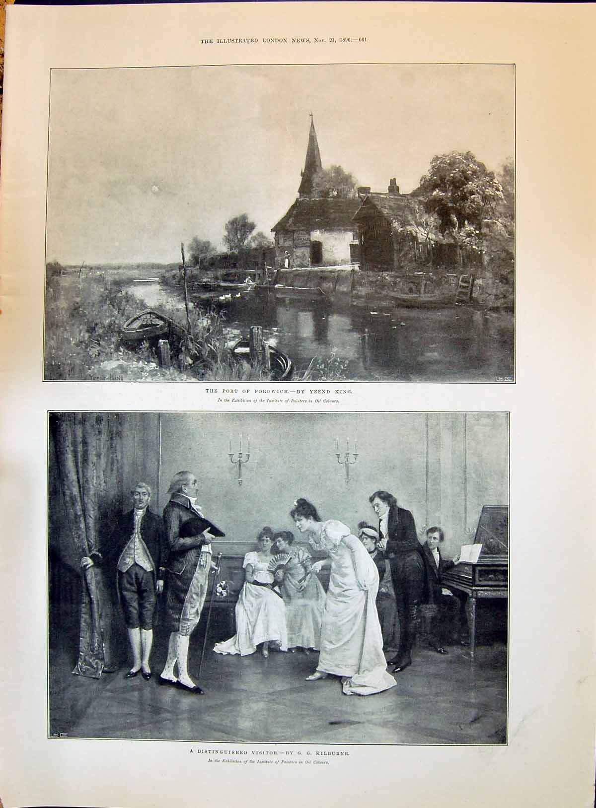 Old 1896 Port Fordwich Yeend King Boats Church Music Piano Visitor La Victorian