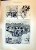 Old Antique Print 1896 Inauguration Motor Car Reigate England Transport 19th