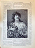Old Print 1896 Beautiful Woman Bacchante Gunther Fray Bentos Ships Boats 19th